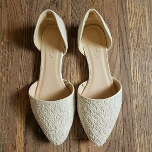 White Lace Flats